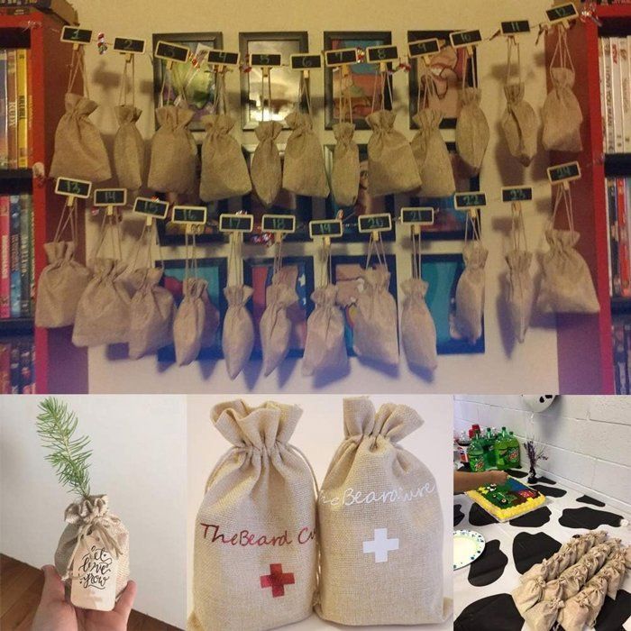 Sacs cadeaux en jute à cordon – Lot de 20 — vue complémentaire 2