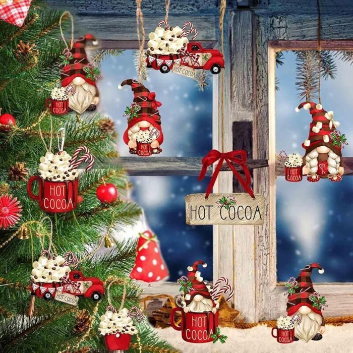 Suspensions de Noël en bois PZCC – Lot de 24 décorations — vue complémentaire 2