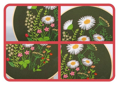Kit de broderie florale pour adultes débutants – Fils, aiguilles et motif — vue complémentaire 1
