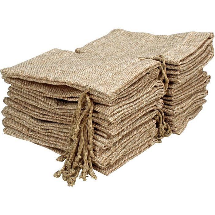 Sacs cadeaux en jute à cordon – Lot de 20