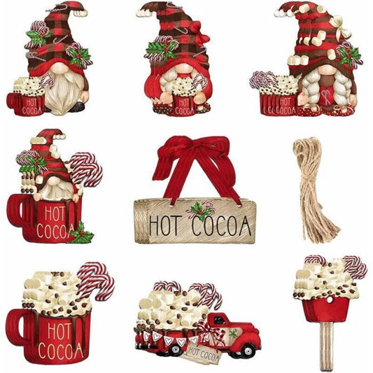 Suspensions de Noël en bois PZCC – Lot de 24 décorations