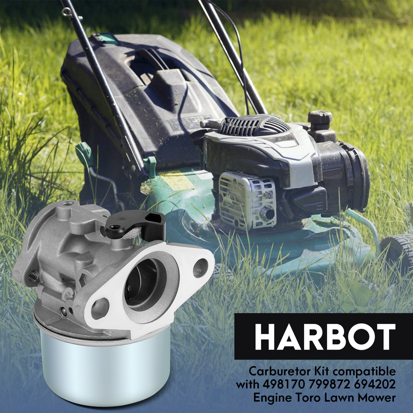 Carburateur pour Tondeuse à Gazon – Kit Carburateur Compatible Moteur Thermique – Pièce de Rechange Entretien Jardin – Installation Facile