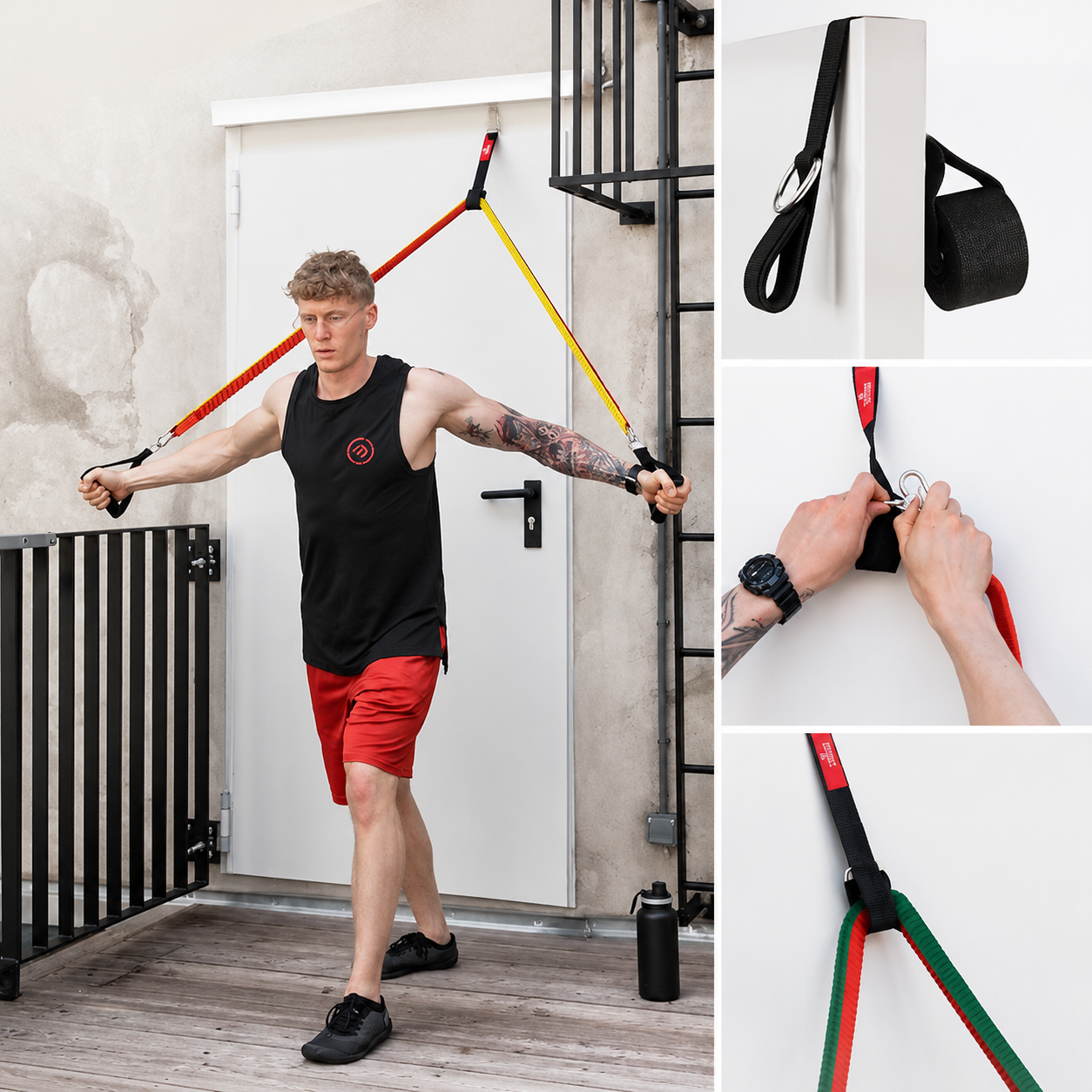 Kit Bandes Élastiques de Musculation – 5 Niveaux de Résistance, Poignées, Ancre de Porte & Sangles de Cheville