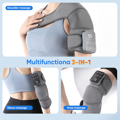 3-in-1 Heated & Vibrating Knee Brace – Rechargeable Knee Massager – Heat & Massage for Knee, Elbow & Shoulder