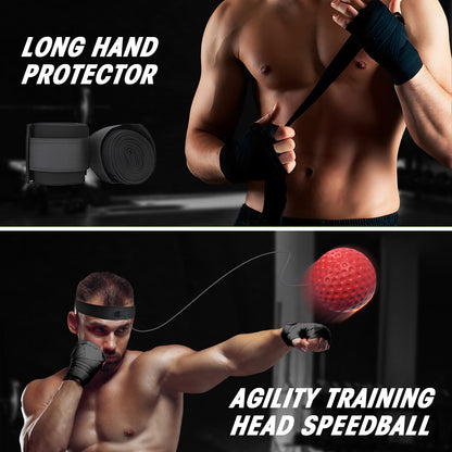 Sac de Frappe 120 cm avec Gants et Accessoires – Sac de Boxe pour Entraînement Fitness et MMA – Suspension Incluse – Adulte Débutant Confirmé