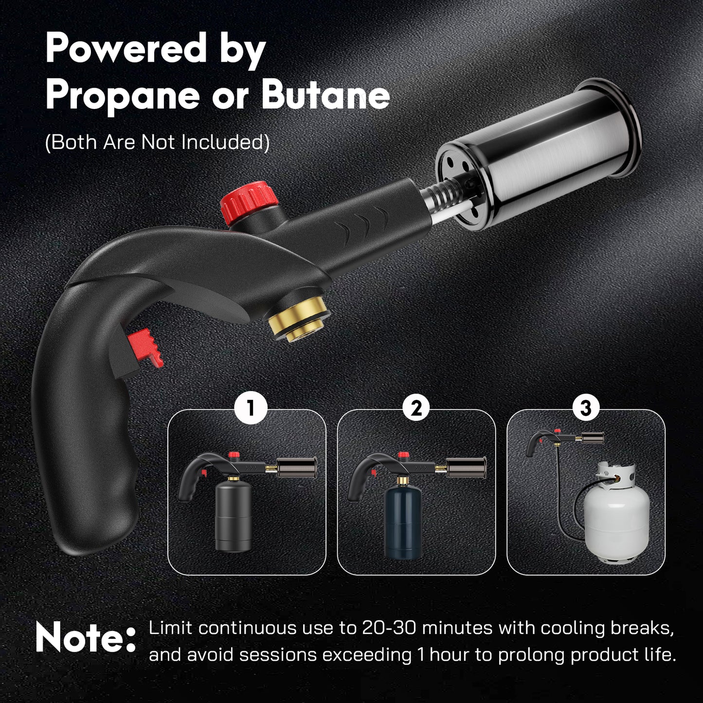 Torche à Gaz Portative 1300°C – Brûleur Butane/Propane Flamme Réglable Cuisine et Soudage