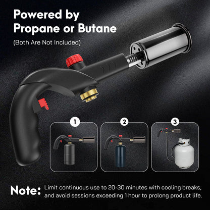Torche à Gaz Portative 1300°C – Brûleur Butane/Propane Flamme Réglable Cuisine et Soudage