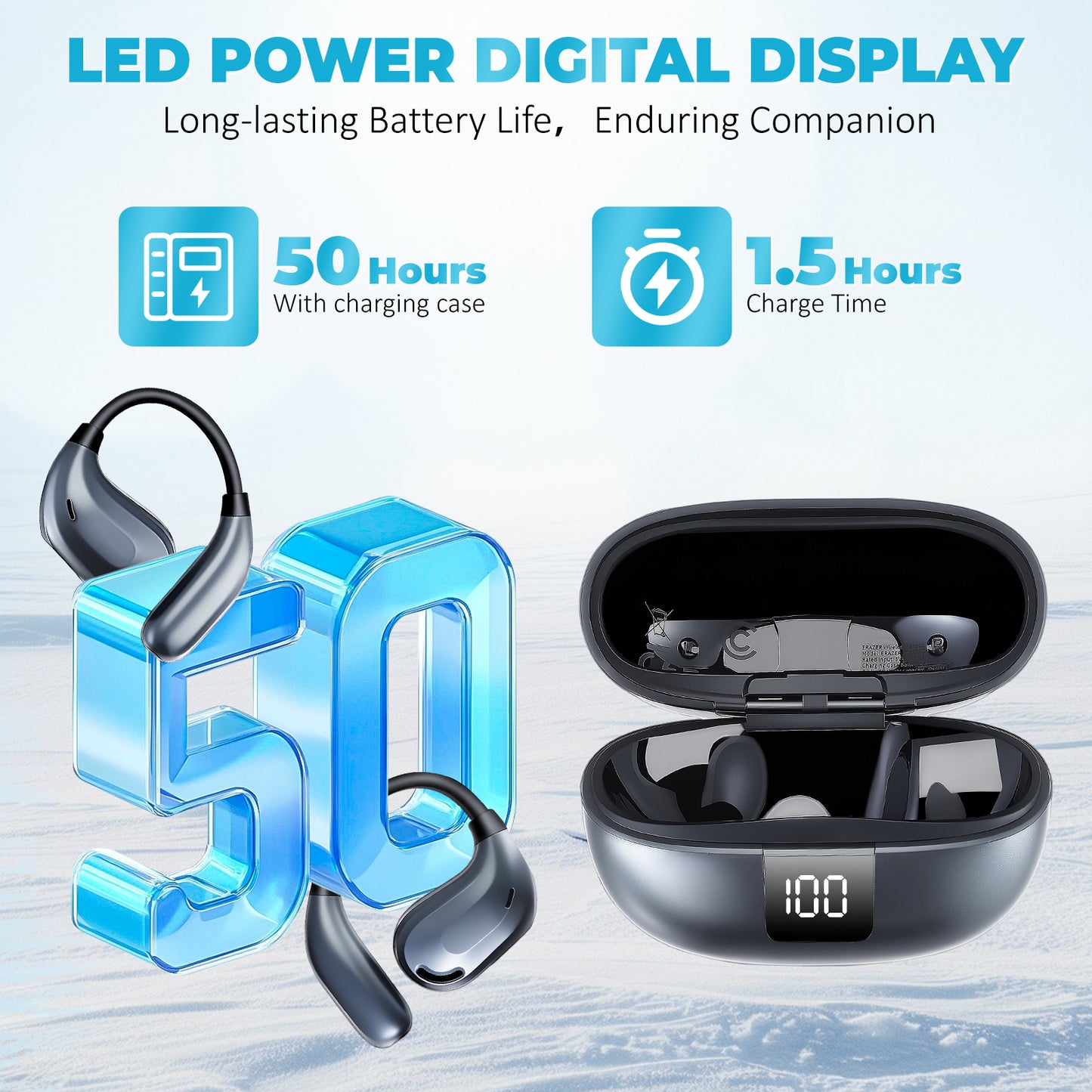 Écouteurs Traducteur Temps Réel – 150 Langues Bluetooth 5.4 – 4 Modes Traduction Autonomie 50h