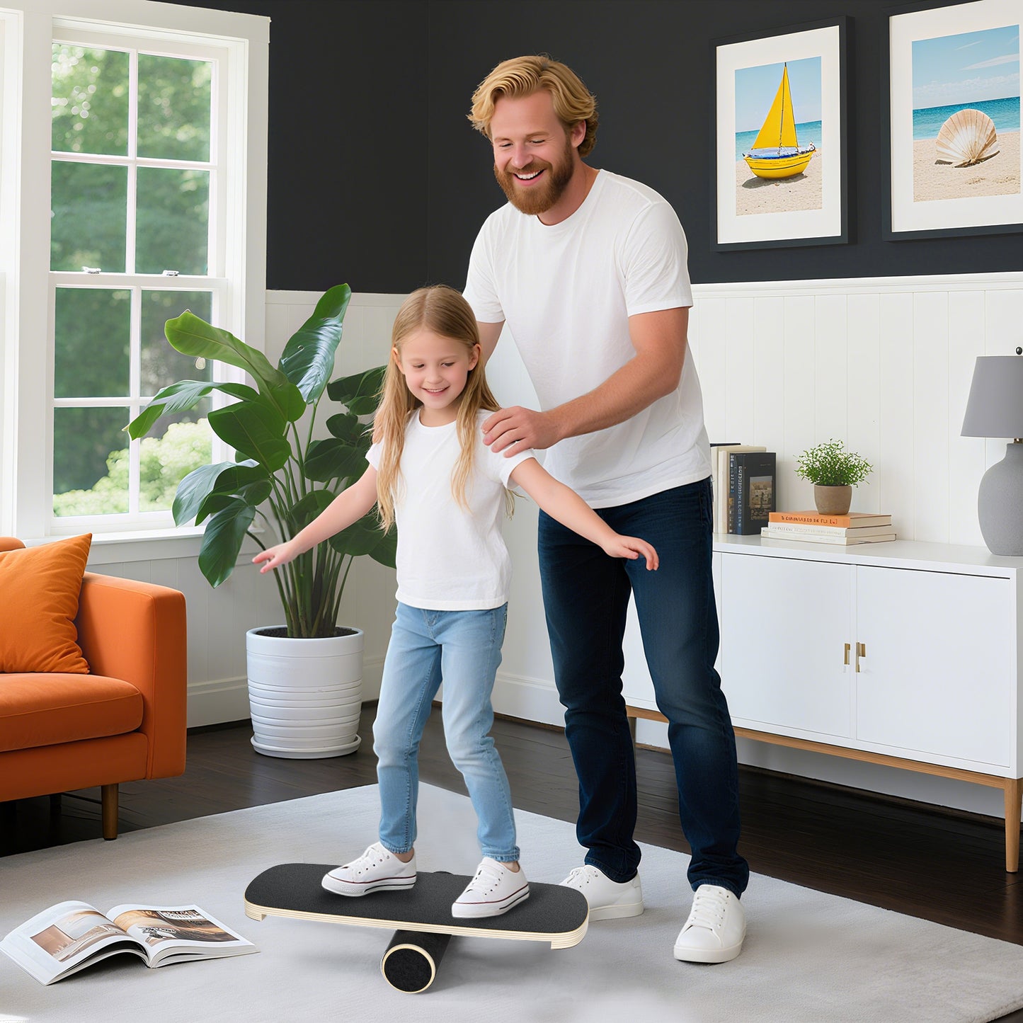 Planche d’Équilibre Bois 72,5 cm – Balance Board Surf & Yoga – Entraînement Fitness et Gainage