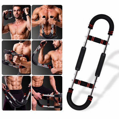 Barre de Torsion Réglable 30 à 50 kg – Appareil de Musculation Pectoraux, Bras et Épaules, Entraînement à Domicile, Fitness et Renforcement Musculaire