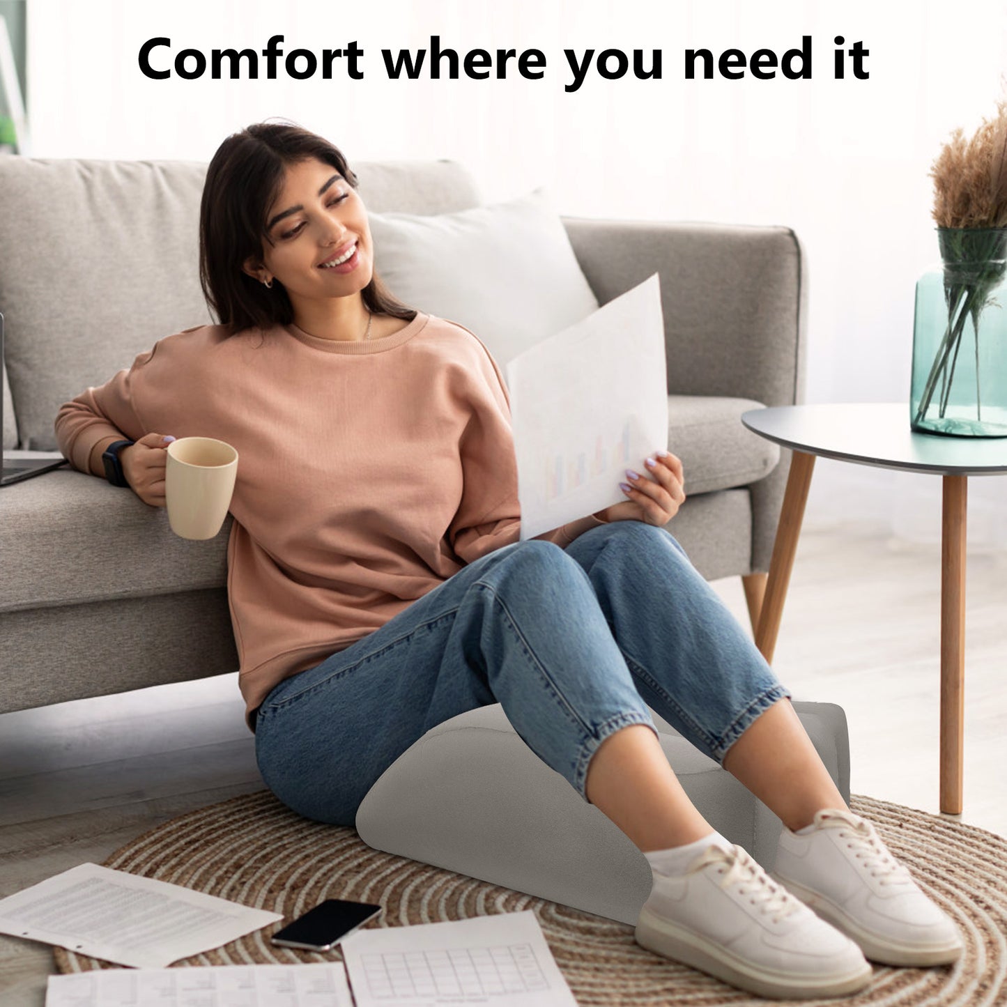 Coussin Surélévation Jambes Mémoire de Forme – Coussin Ergonomique Repose Jambes Gonflable