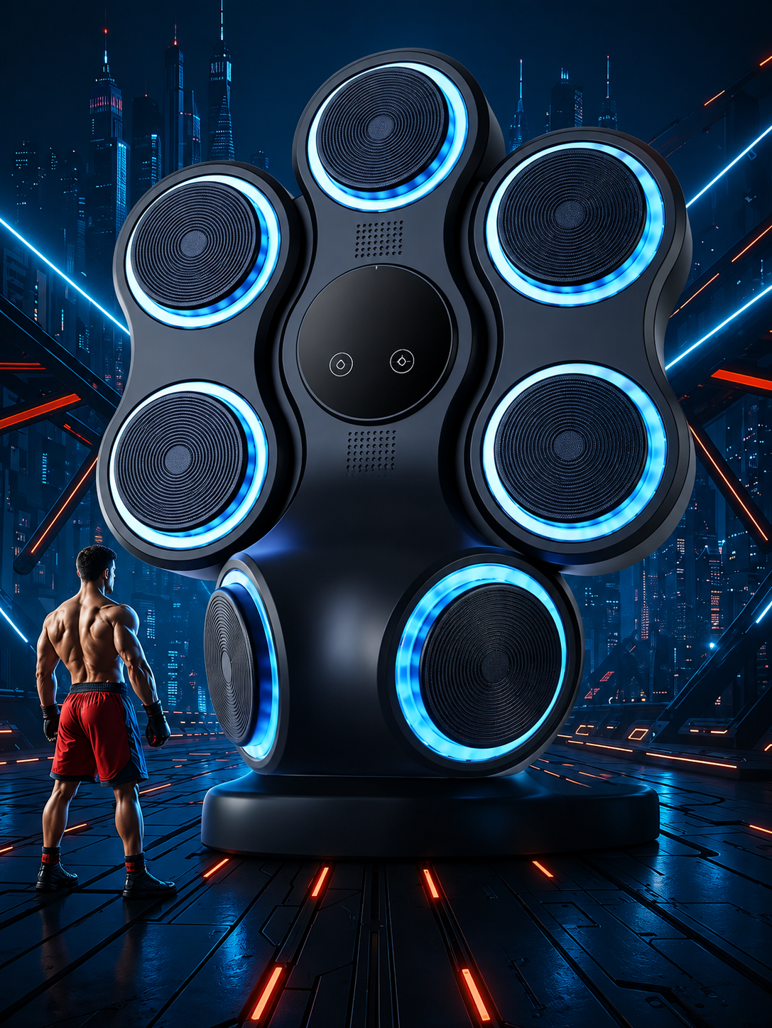 Electronic Wall-Mounted Boxing Machine – 7 LED Bluetooth Targets – Gloves Included