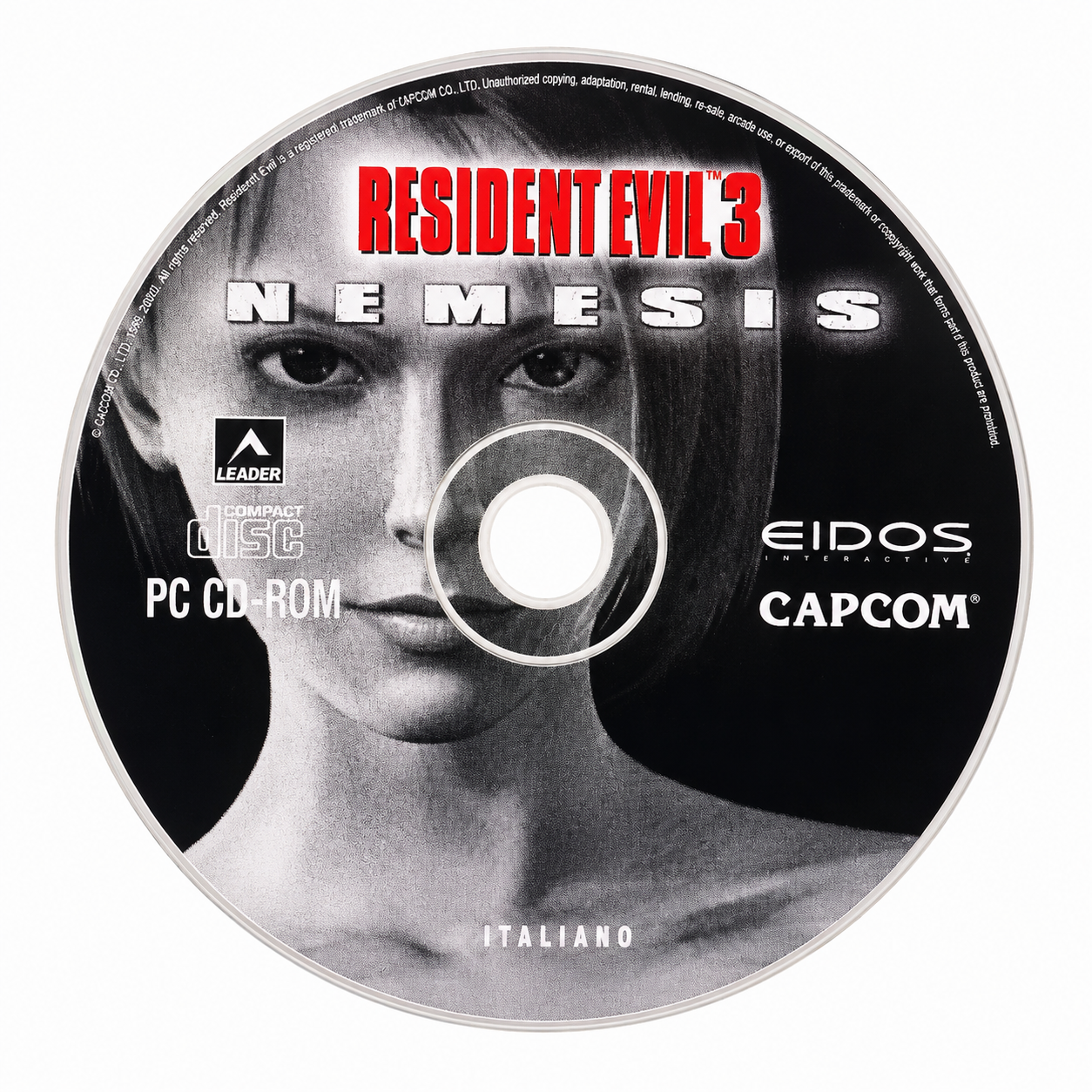 Resident Evil 3 Nemesis Jeu PC CD-ROM CD Uniquement Sans Boîtier Version Italienne Capcom