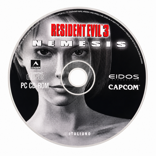 Resident Evil 3 Nemesis Jeu PC CD-ROM CD Uniquement Sans Boîtier Version Italienne Capcom