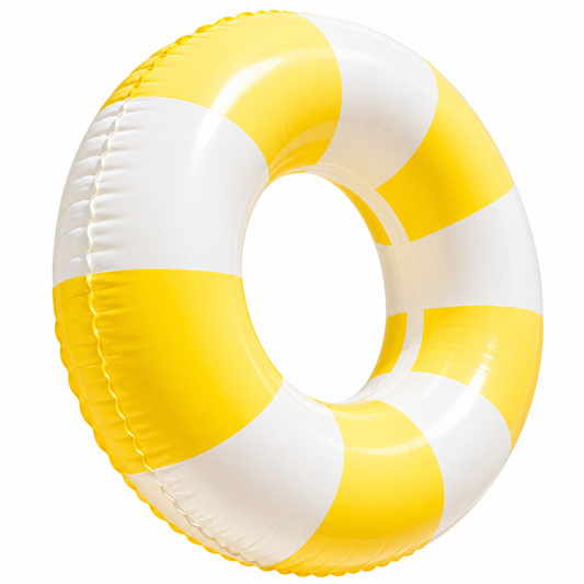 Flotador hinchable para adulto 75 cm – Anillo de natación para piscina y playa amarillo y blanco