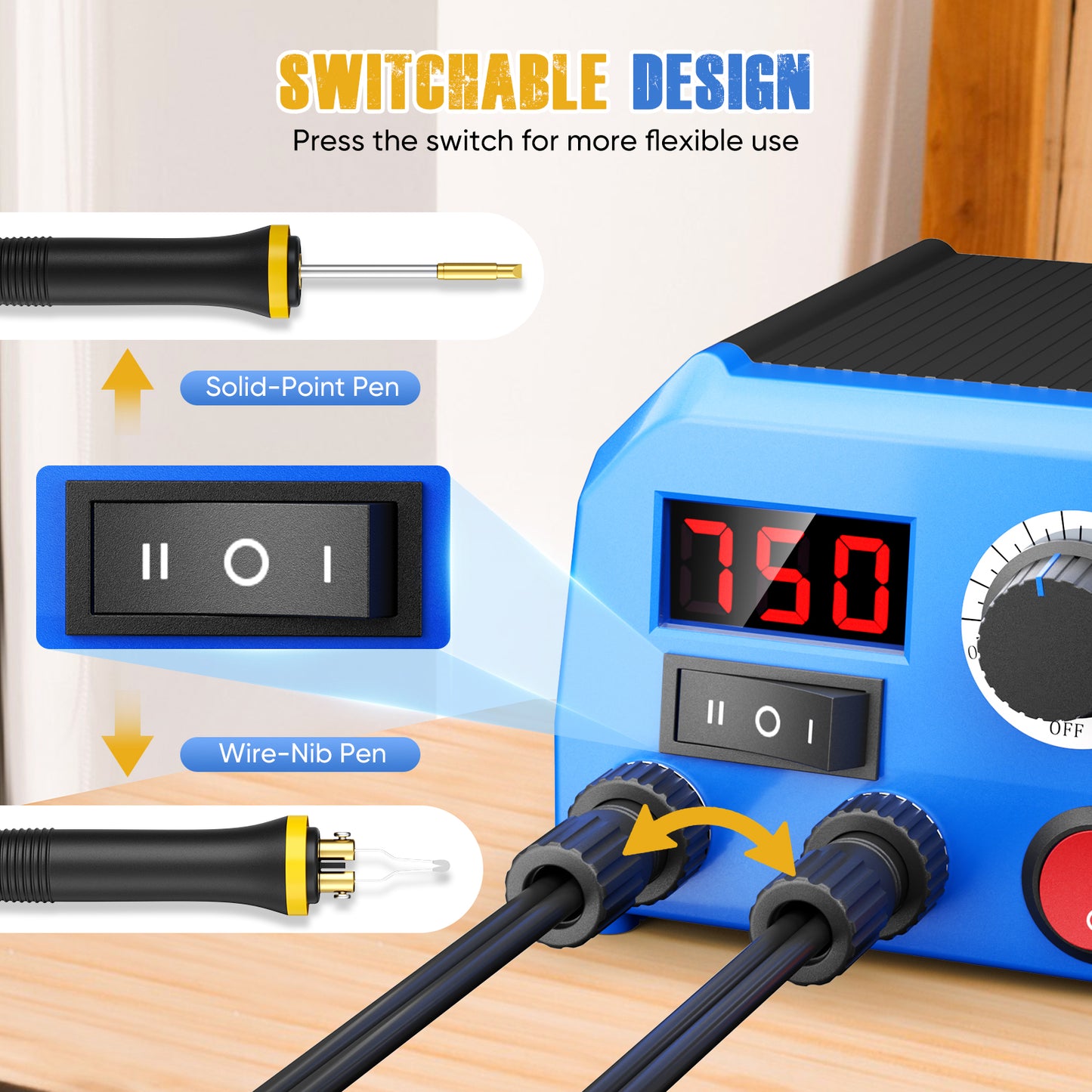 Kit Pyrogravure Bois 43 en 1 – Station de Soudure 220V avec 2 Stylos et Accessoires – Outil Gravure Bois DIY Précision – Création Artistique