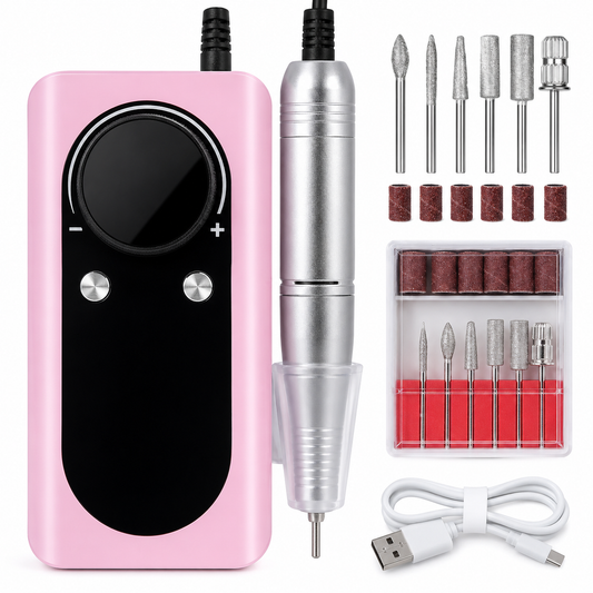 Ponceuse à Ongles Électrique Rechargeable – 45 000 tr/min, Écran LCD, Batterie Intégrée – Kit Manucure & Pédicure