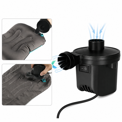 High-Power Portable Electric Air Pump – Fast Inflator for Air Mattress, Pool, Float, Boat and Camping – 3 Nozzles Included