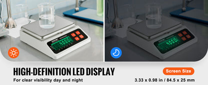Balance de Comptage Numérique 10 kg x 0,1 g – Balance Électronique LED – Balance de Table Industrielle