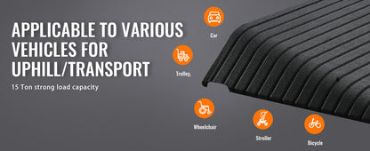Non-Slip Rubber Curb Ramp – Multi-Size – Portable Ramp for Car, Wheelchair & Scooter