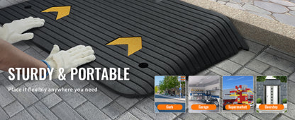 Non-Slip Rubber Curb Ramp – Multi-Size – Portable Ramp for Car, Wheelchair & Scooter