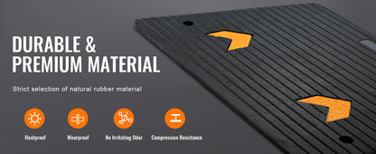 Non-Slip Rubber Curb Ramp – Multi-Size – Portable Ramp for Car, Wheelchair & Scooter