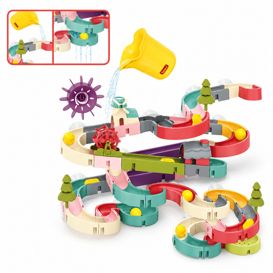 Circuit d'Eau pour Bain Bébé 86 Pièces – Toboggan Aquatique avec Ventouses | Jeu de Bain Éducatif à Construire Enfants