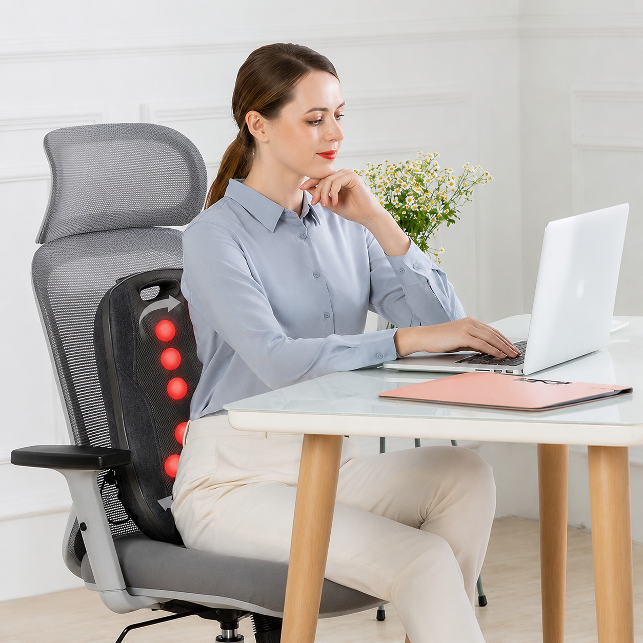 Masseur Dos Shiatsu Chauffant 12 Nœuds Massage Profond Coussin Ergonomique Relaxation Musculaire Cou Dos Épaules Bien-Être