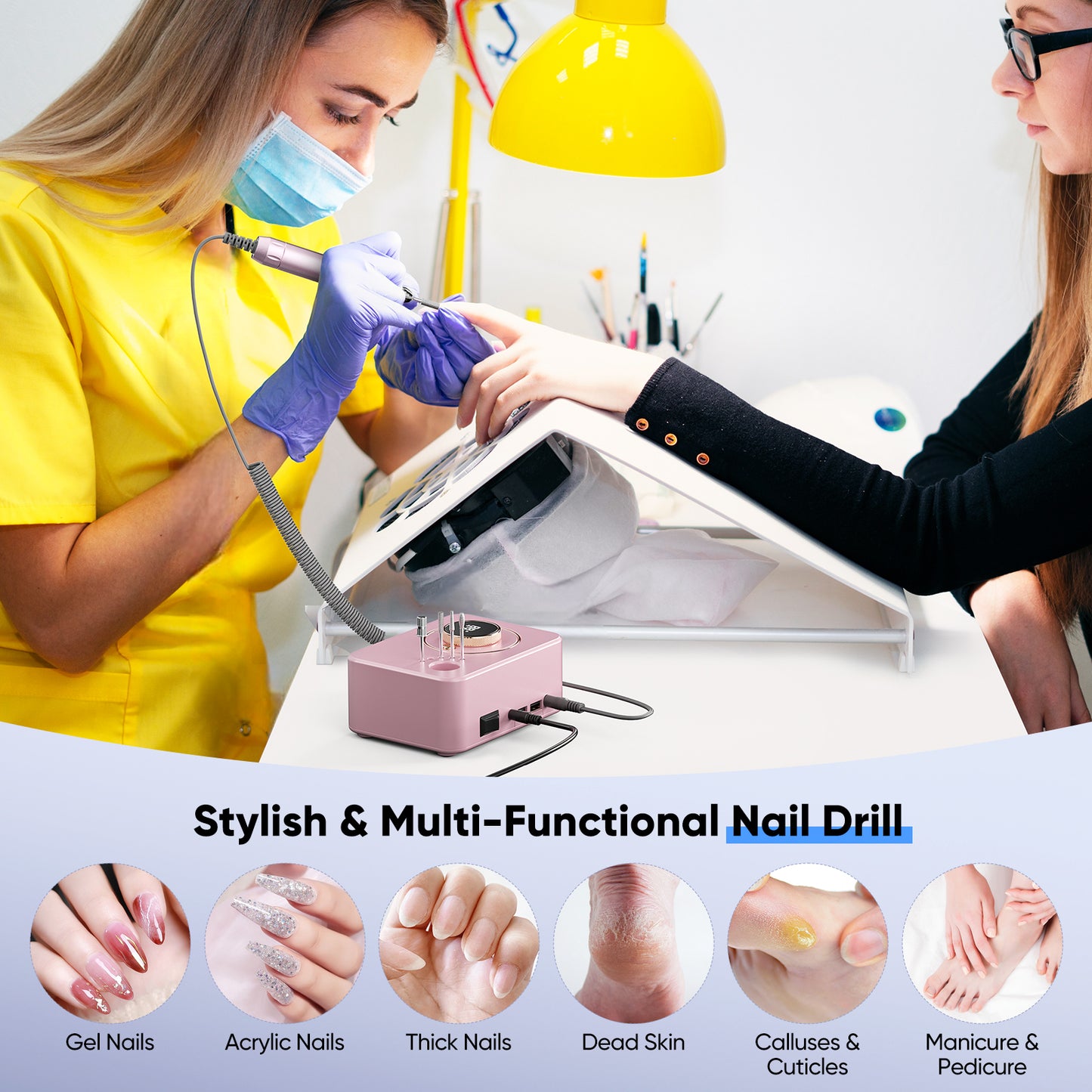 Perceuse à Ongles Électrique 35 000 tr/min – Machine Manucure Professionnelle Moteur Sans Balais