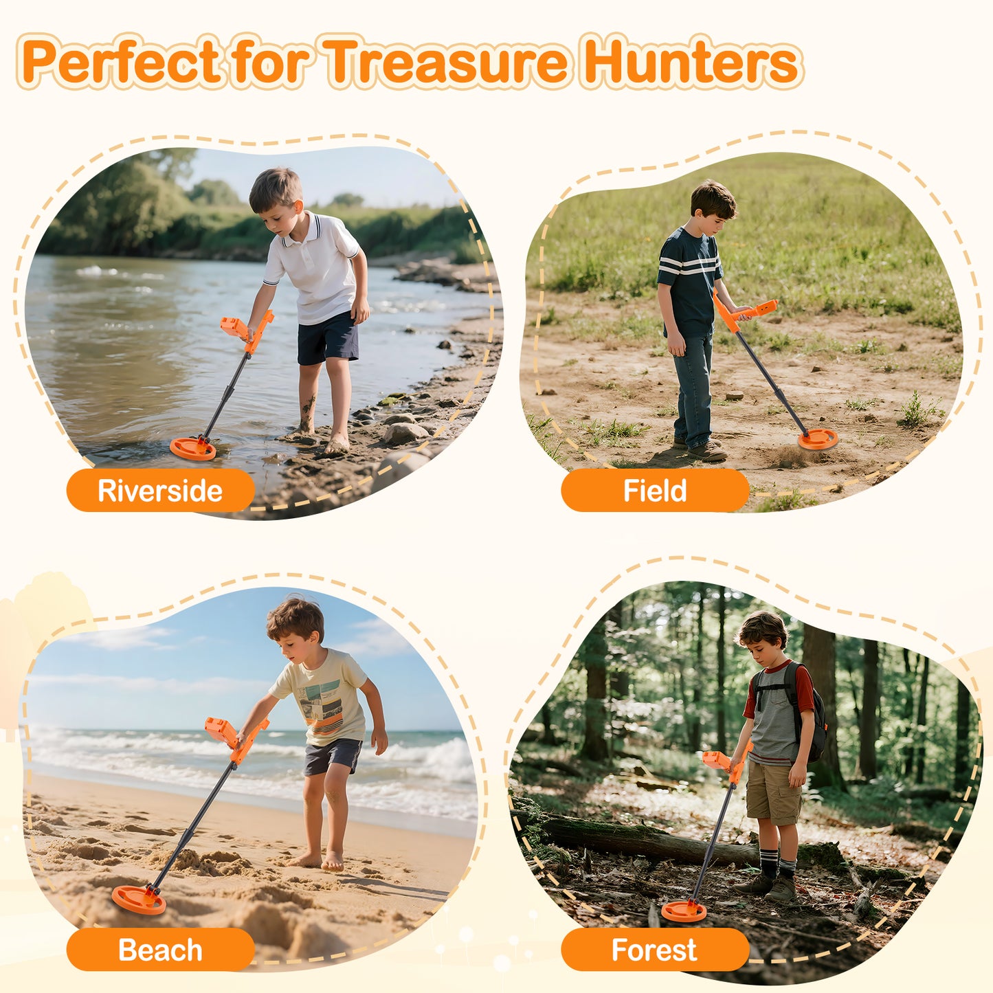 Mini Détecteur de Métaux Portable – Détection Or Pièces Trésor Enfant – Chasse au Trésor – Sensible et Léger