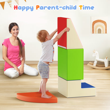 Blocs de motricité bébé en mousse – Jeu d’escalade pour tout-petits – Aire de jeu intérieure – 6 pièces – Multicolore