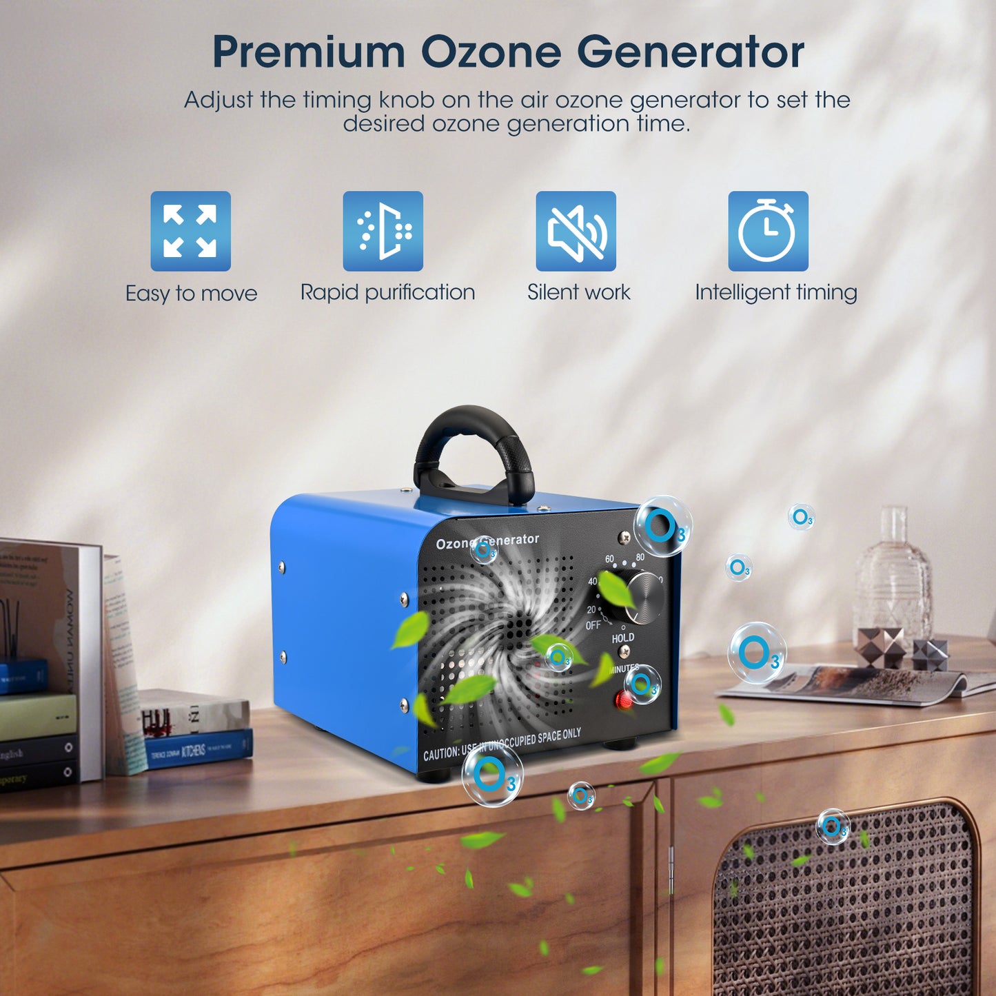 Générateur d’Ozone 60000 mg/h – Purificateur d’Air Industriel 300 m² – Élimine Odeurs Voiture Maison
