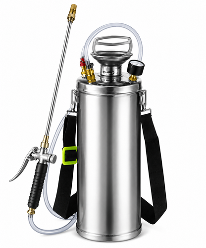 Pulverizador manual de acero inoxidable de 10 L de alta presión – Jardín, deshierbe, tratamiento de plantas y limpieza exterior