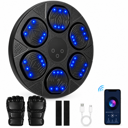 Electronic Bluetooth Wall-Mounted Boxing Machine – Interactive LED Target & Gloves – Adult & Child Fitness