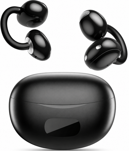 Écouteurs Bluetooth Sans Fil à Oreille Ouverte – 40 h d'Autonomie, Bluetooth 6.0, Boîtier Écran LED, USB-C, IPX6