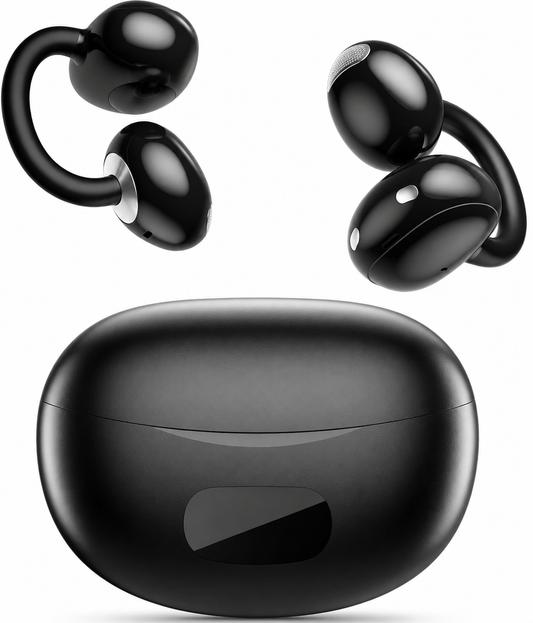 Écouteurs Bluetooth Sans Fil à Oreille Ouverte – 40 h d'Autonomie, Bluetooth 6.0, Boîtier Écran LED, USB-C, IPX6