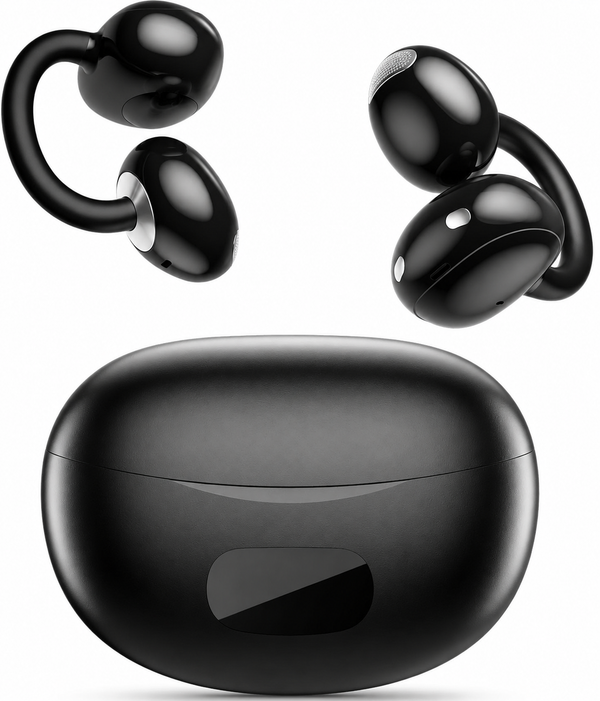Écouteurs Bluetooth Sans Fil à Oreille Ouverte – 40 h d'Autonomie, Bluetooth 6.0, Boîtier Écran LED, USB-C, IPX6