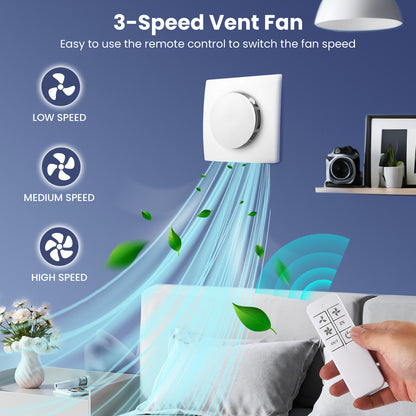 Ventilateur Extracteur d’Air 100mm – Salle de Bain & WC – Ventilation Murale Double Face 3 Vitesses avec Télécommande – Silencieux