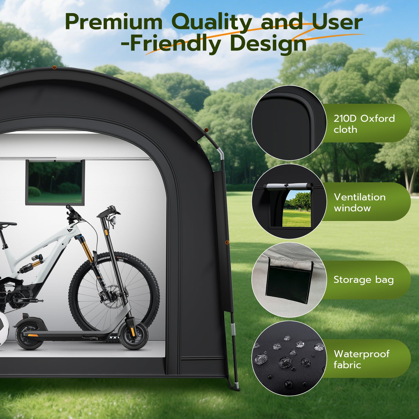 Abri de Rangement pour Vélo Étanche et Pliable – Tente de Protection pour 1 à 2 Vélos
