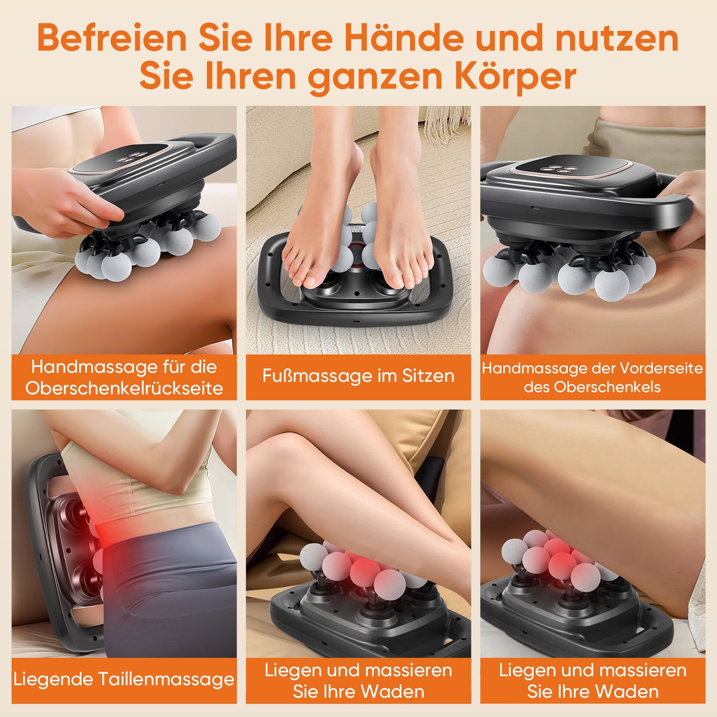 Pistolet de Massage 30 Niveaux – Masseur Musculaire Profond Tête Cou Bras Jambes – 3 Modes