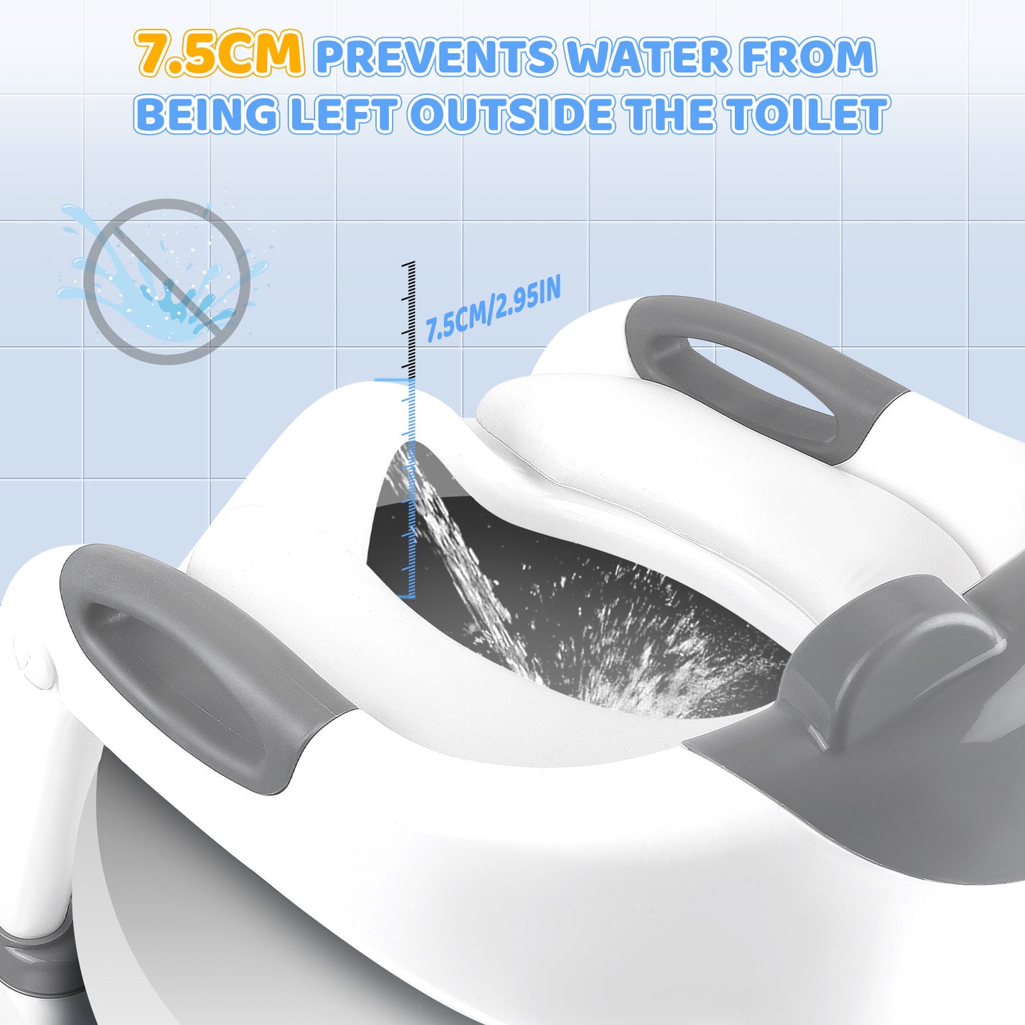 Siège Toilette Enfant avec Escalier 2-en-1 – Réducteur WC Pliable Réglable Antidérapant