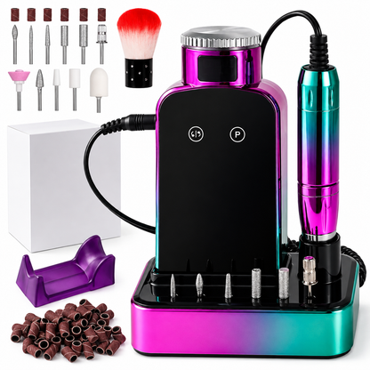 Ponceuse à Ongles Sans Fil Rechargeable 45 000 tr/min – Écran LED + Base + Kit Embouts