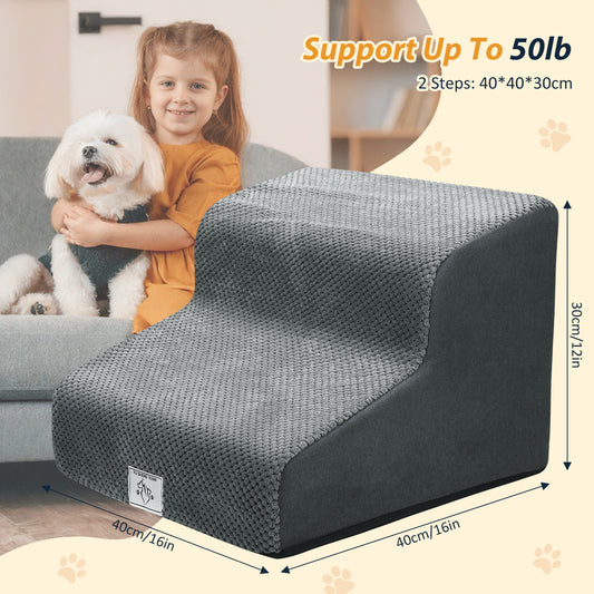 Rampe Escalier Chien Chat 2 Marches – Antidérapant Mousse Mémoire de Forme Lavable