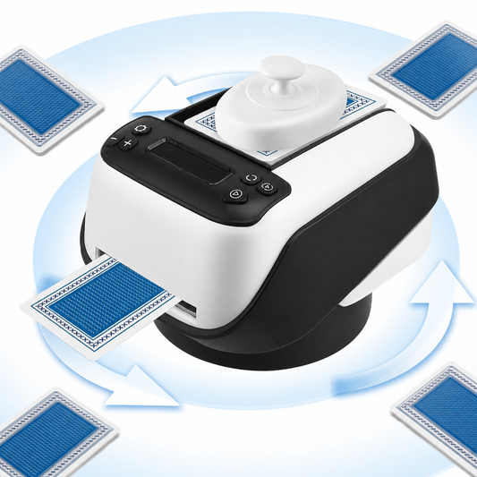 Distributeur Automatique de Cartes à Jouer 360° – Pour 1 à 8 Joueurs, Rotation Automatique, Recharge USB, Jeux de Société