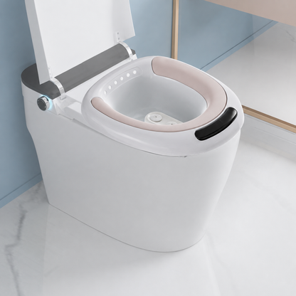 Bain de Siège Électrique pour WC avec Fonction Bidet, Jets d’Eau et Commande Numérique – Bassin d’Hygiène Intime pour Adulte – Blanc