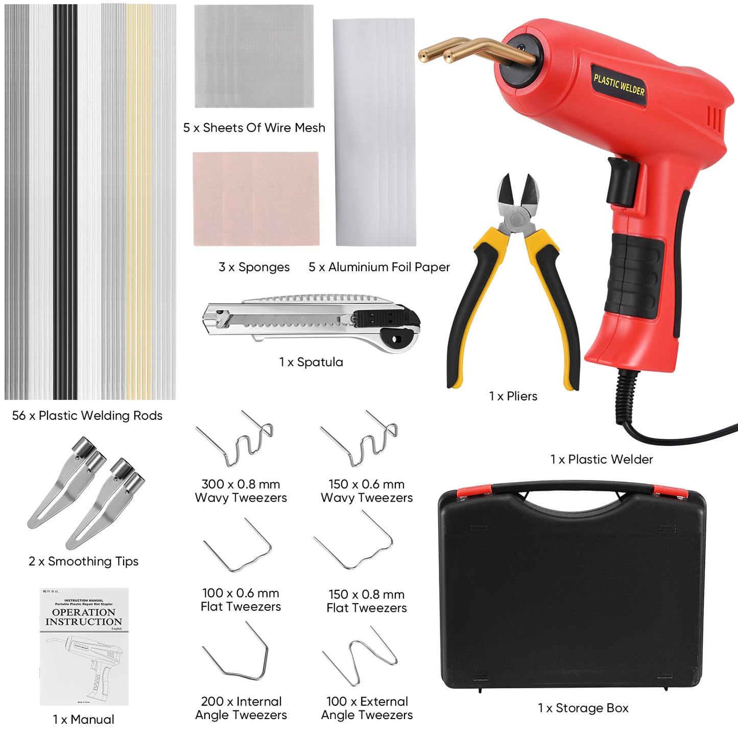 Kit Réparation Pare-Chocs Voiture 200W – Machine Soudure Plastique Agrafes Chaudes – Outil Carrosserie