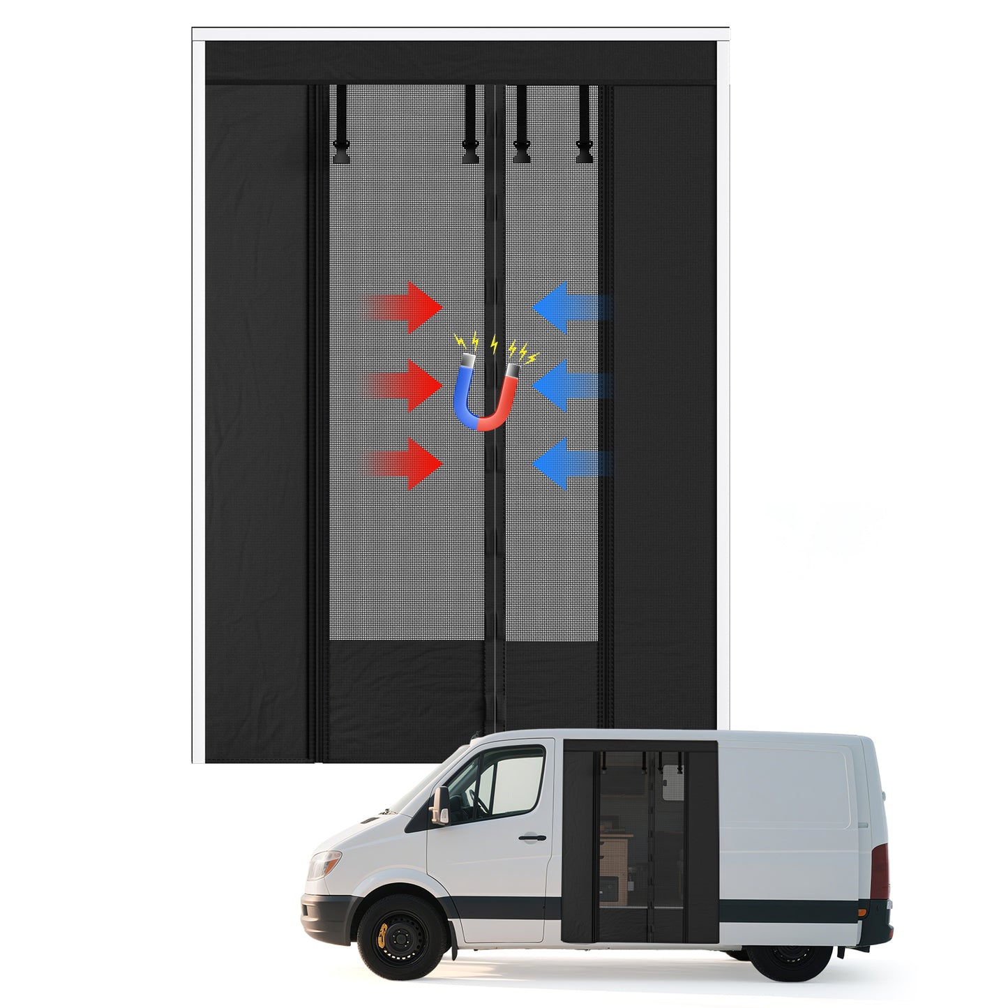 Moustiquaire Magnétique pour Porte Coulissante VW T5 T6 – Protection Anti-Insectes