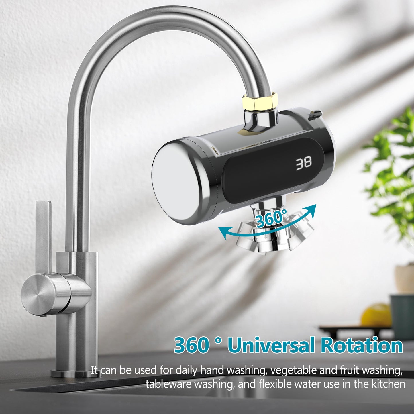 Robinet Chauffant Électrique Instantané – Mitigeur Eau Chaude/Froide avec Affichage Température – Installation Cuisine Salle de Bain