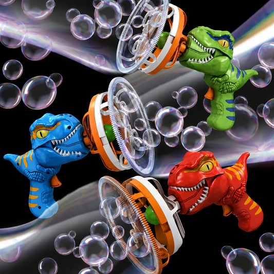 Machine à Bulles Électrique Dinosaure – Pistolet à Bulles Automatique LED Rechargeable | Jouet Plein Air Fêtes Enfants