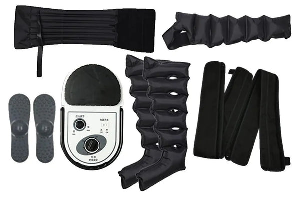 Masseur de Compression d’Air Premium Corps Complet 220V – Massage Pneumatique Jambes Bras Taille Pieds et Mollets – Appareil Relaxation Musculaire Haut de Gamme
